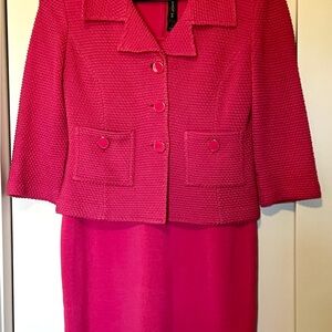 St John Pink Textured Blazer and Dress Set size 6/8